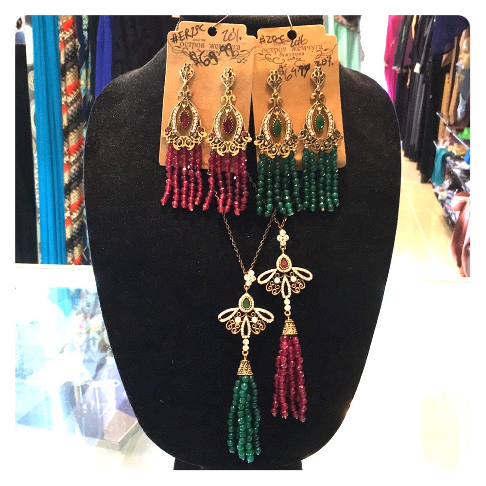 Precious stone two piece set